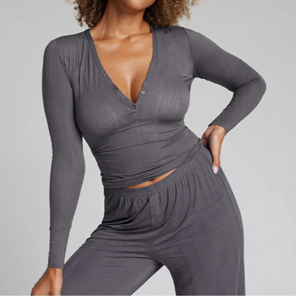Negative Underwear Whipped Henley Graphite S NWT